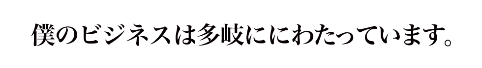 僕のビジネスは多岐にわたっています